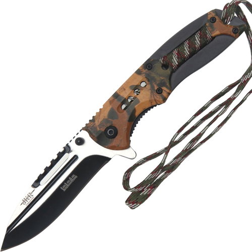 JKR Closing knife, camouflage with paracord - Pocket Knife - Main image