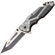 JKR Closing knife, 8,5 cm, tanto blade, black-silver - Pocket Knife