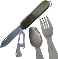 JKR Multifunctional knife with cutlery set, green - Multitool 