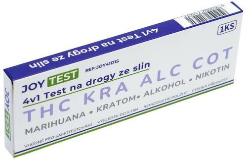 JoyTest 4v1 Test na drogy ze slin THC Kratom Alkohol Nikotin 1 ks - Home Test - Main image