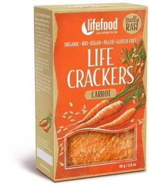 LIFEFOOD LIFE CRACKERS Carrots RAW BIO - Healthy Crisps - Main image