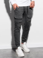 Ombre Clothing Herbert tmavě šedé L - Tepláky