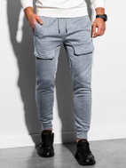 Ombre Clothing Gabriel šedé-melanžové XL - Tepláky