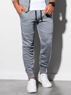 Ombre Clothing Emeryk šedé-melanžové L - Tepláky