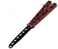 BSH Training pocket folding bow tie Red Skulls, 23,5 cm - Automatic Knife