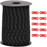 Shumee Tent rope with reflective strips and tensioners 50 m 3 mm, 4008120 - Guy Rope for Tents