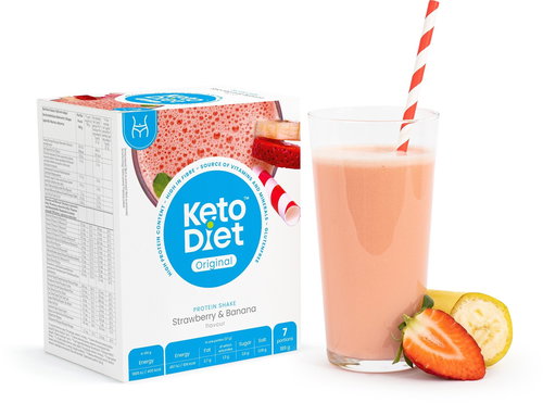 KetoDiet protein drink - strawberry and banana (7 servings) - Long Shelf Life Food - Main image