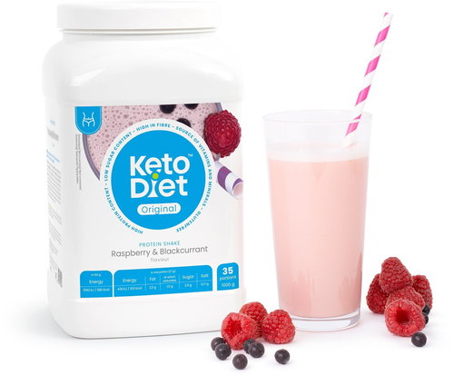 KetoDiet protein drink - raspberry and blackcurrant for 1 week (35 servings) - Keto Diet - Main image