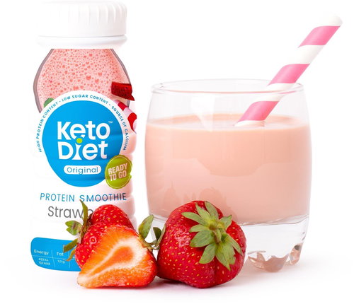 KetoDiet Protein smoothie - strawberry flavour (200 ml - 1 serving) - Keto Diet - Main image