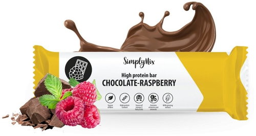 SimplyMix tyčinka 50g s čokoládou a malinami - Protein Bar - Main image