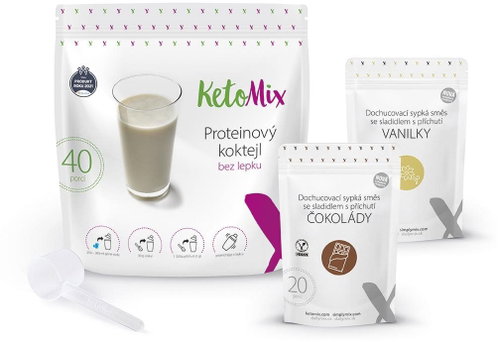 KetoMix Protein shake KetoMix 1200g - 40 servings (chocolate, vanilla) - Keto Diet - Main image