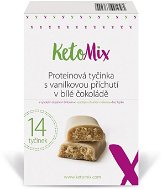 KetoMix Proteínové tyčinky s vanilkovou príchuťou v bielej čokoláde 14× 40 g - Keto diéta