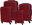 BERTOO Milano Travel case, red 4in1 set,