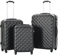 SHUMEE Sada skořepinových kufrů na kolečkách 3 ks, černá, ABS - Case Set