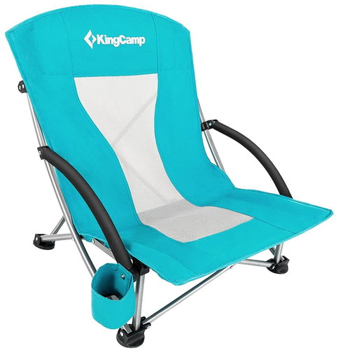KING CAMP Camping folding chair Deluxe with armrests steel, turquoise - Camping Armchair - Main image