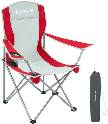 KING CAMP with armrests steel, red - grey - Camping Chair - Main image
