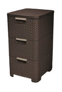 Curver Rattan Style Cabinet 3x14L Dark Brown - Laundry Basket