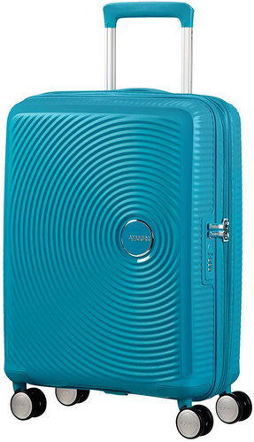 American Tourister SoundBox Spinner 55 Exp Summer Blue - Suitcase - Main image