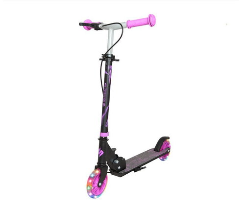 Story Play with handbrake, led wheels, purple - Children's Scooter - Main image