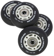 NILS EXTREME Matná kolečka PU 64 × 24 82A s ložisky ABEC 9, černá, 4 ks - Kolečka