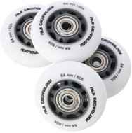 NILS EXTREME Matte PU wheels 64 × 24 82A with ABEC 9 bearings, white, 4 pcs - Inline Skate Wheels