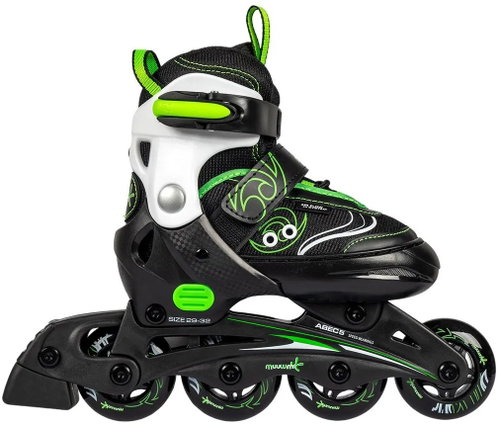Muuwmi Nastavitelné dětské inline brusle, zelené vel. 29-32 - Roller Skates - Main image