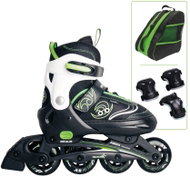 Muuwmi Set - nastav. dětské inline brusle, chrániče, taška, zelené - Roller Skates