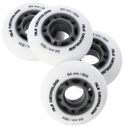 NILS EXTREME Matte PU Wheels 64 × 24 82A, white, 4 pcs - Inline Skate Wheels - Main image