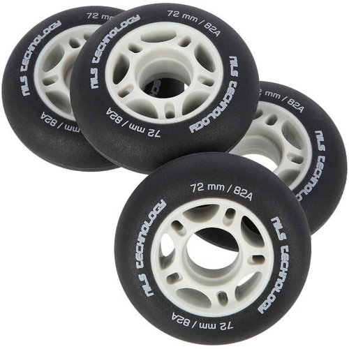 NILS EXTREME Matte PU Wheels 72 × 24 82A, black, 4 pcs - Inline Skate Wheels - Main image