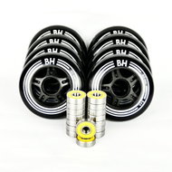 BH Black wheel set 80 mm/84A (8 pcs) + ABEC9 bearings (16 pcs) - Inline Skate Wheels