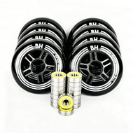 BH Black wheel set 84 mm/84A (8 pcs) + ABEC9 bearings (16 pcs) - Inline Skate Wheels