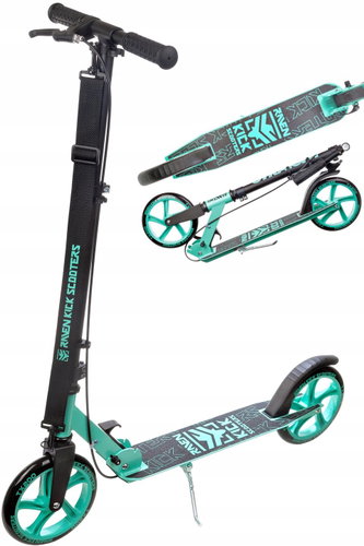 Raven Straight Black / Mint 200 mm - Folding Scooter - Main image