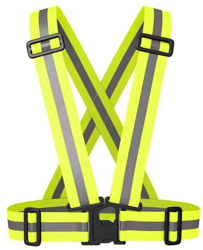 RT-VEST-X05, elastic, sporty, adjustable straps, buckle closure, yellow - Reflective Vest - Main image
