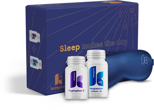 Kompava Package for better sleep - Magnesium Chelate B6, Tryptophan B+ and eye mask as a gift - Gift Set - Main image