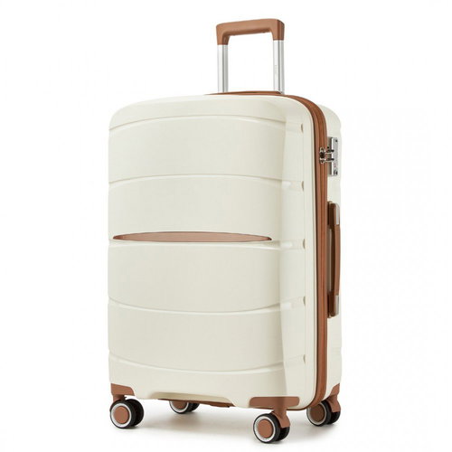 KONO 2591 Spinner suitcase 66,5 cm, cream - Suitcase - Main image