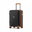 Expandable spinner suitcase, black/brown