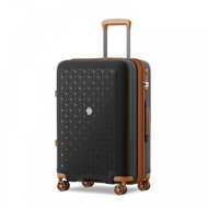 KONO 2594 Expandable spinner suitcase, 65 cm, black/brown - Suitcase