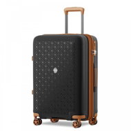 KONO 2594 Expandable spinner suitcase, 76 cm, black/brown - Suitcase