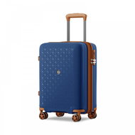 KONO 2594 Extendable spinner suitcase, 53,5 cm, blue/brown - Suitcase