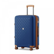 KONO 2594 Extendable spinner suitcase, 65 cm, blue/brown - Suitcase