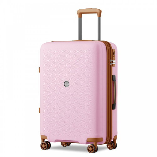 KONO 2594 Expandable spinner suitcase, 76 cm, pink/brown - Suitcase - Main image