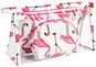 Make-up Bag KUFRYPLUS Cosmetic bag set 3 pcs TB14444 white with flamingos - Kosmetická taštička