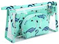 Make-up Bag KUFRYPLUS Cosmetic bag set 3 pcs TB14445 green with flamingos - Kosmetická taštička