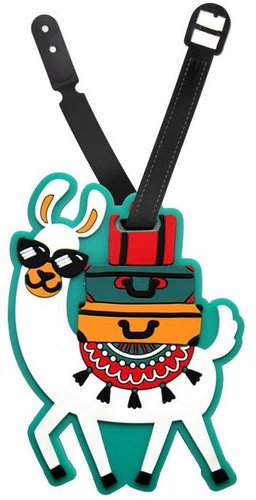 Kufryplus Name tag for suitcase LTD151 Lama I green - Luggage Tag - Main image