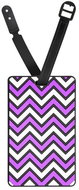 Kufryplus Name tag for suitcase LTD165 Purple and white - Luggage Tag