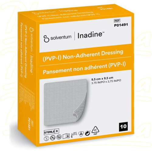 Inadine 9.5×9.5cm 10 pcs Solventum - Paraffin Gauze Dressings - Main image