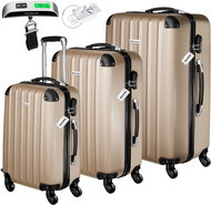 TecTake Talia 3-piece suitcase set with weight and luggage tag, champ. - Case Set