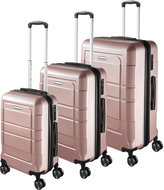TecTake Brice 3-piece suitcase set, TSA lock, pink - Case Set