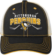 Outerstuff Dětská kšiltovka Pittsburgh Penguins NHL Lockup Meshback Adjustable - Kšiltovka