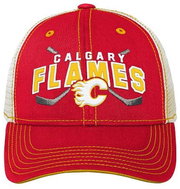 Outerstuff Dětská kšiltovka Calgary Flames NHL Lockup Meshback Adj. - Kšiltovka